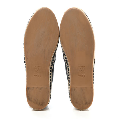 Christian Dior Lurex Embroidered Mizza Granville Espadrille 37 Metallic Grey Black 5 of 11