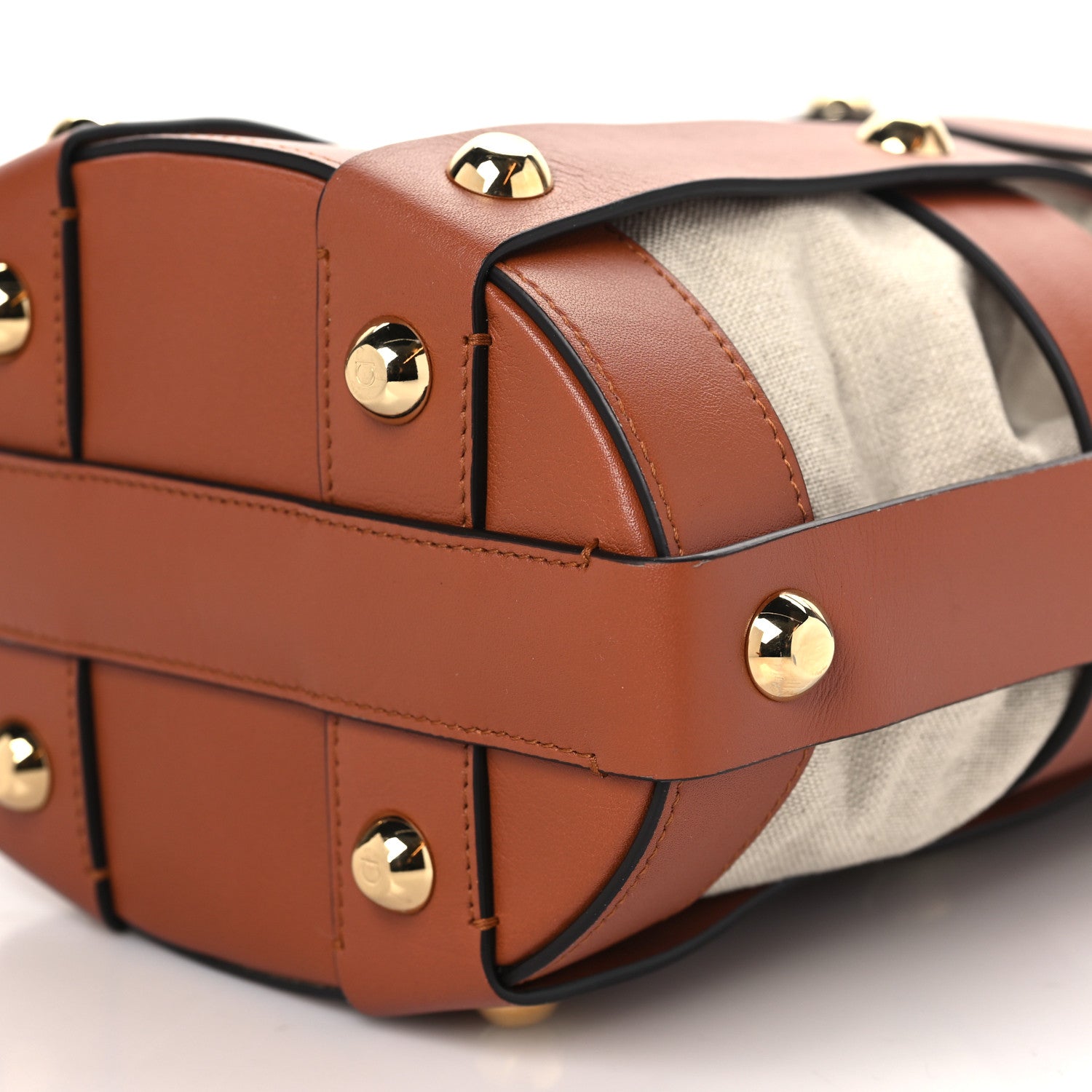 Salvatore Ferragamo Calfskin Cage Bag Brown 10 of 10