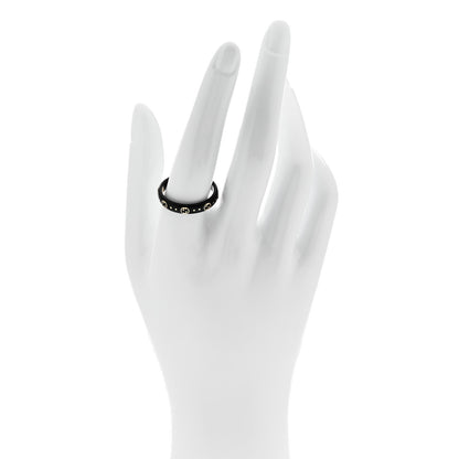 Gucci 18K Yellow Gold Synthetic Corundum Icon Ring 61 9.5 Black 2 of 8