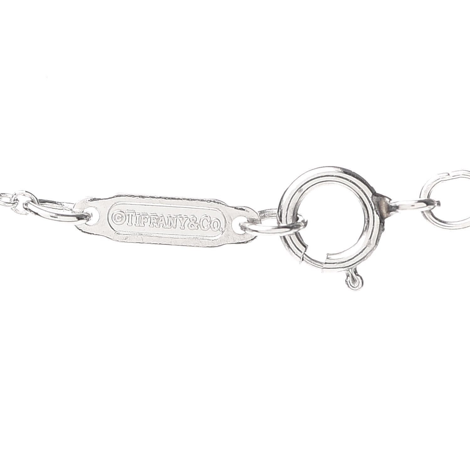 Tiffany Platinum Diamond Grace Drop Pendant Necklace 5 of 6