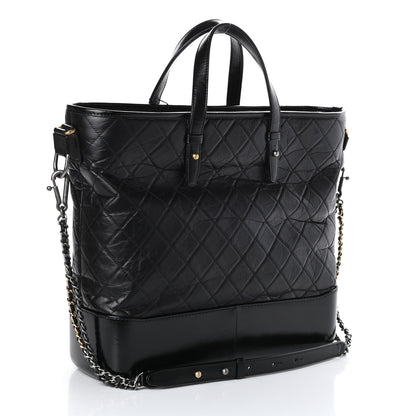 Chanel Aged Calfskin Quilted Large Gabrielle Shopping Tote Black 3 of 10