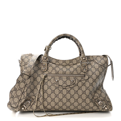 Balenciaga X GUCCI GG Supreme Monogram Neo Classic Silver Hardware City Beige Ebony 1 of 10