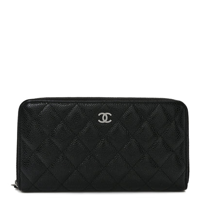 Chanel Caviar Quilted Large Gusset Zip Around Wallet Black 1 of 8