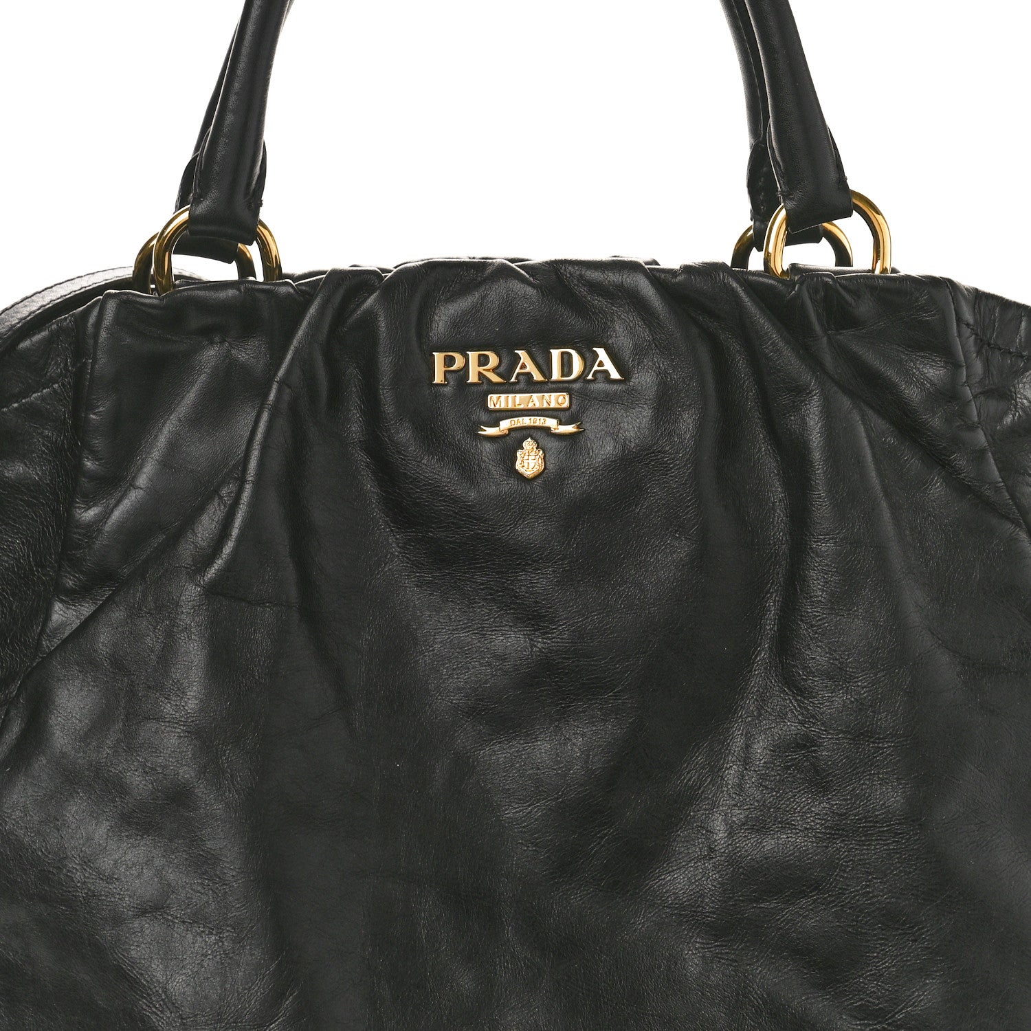 Prada Soft Calf Shopping Tote Black 7 of 9