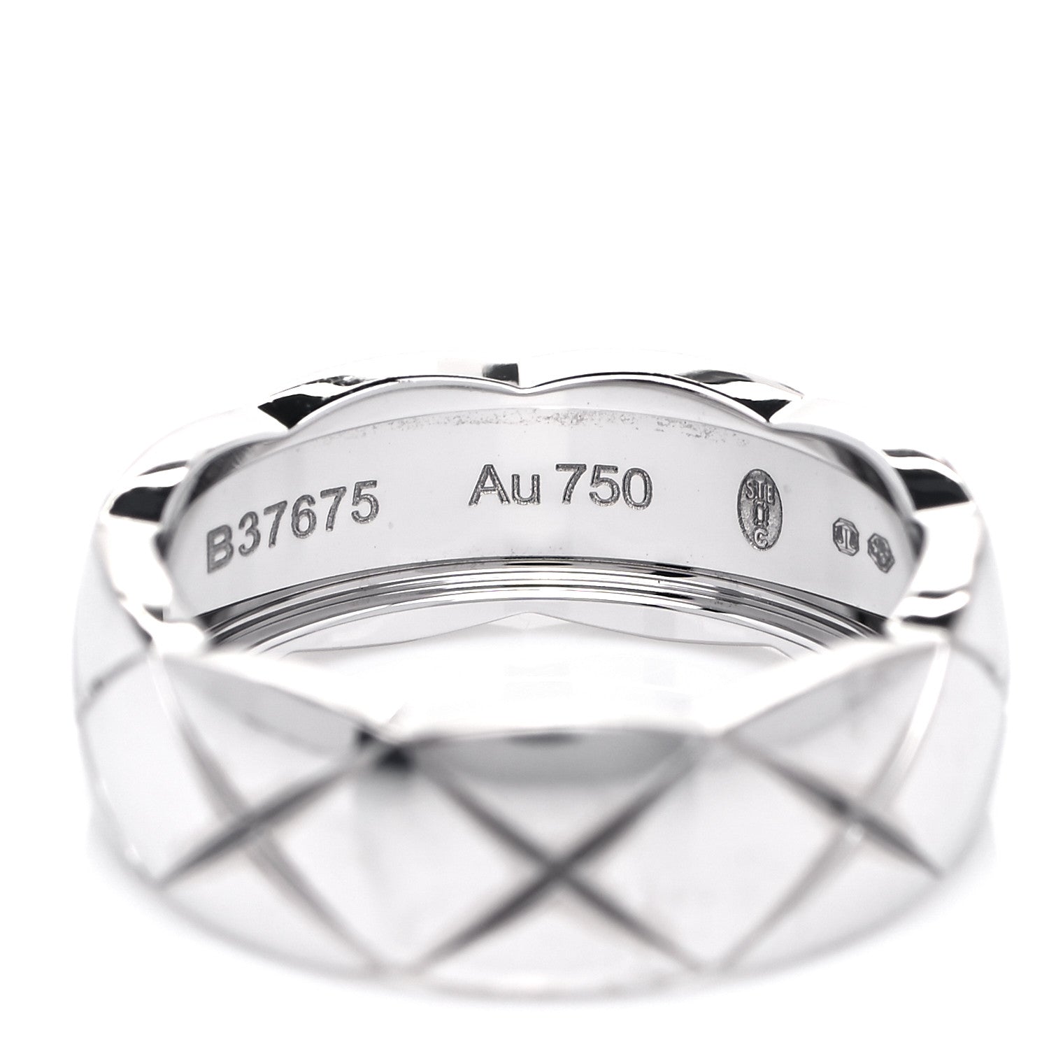 Chanel 18K White Gold Small Coco Crush Ring 52 6 4 of 6