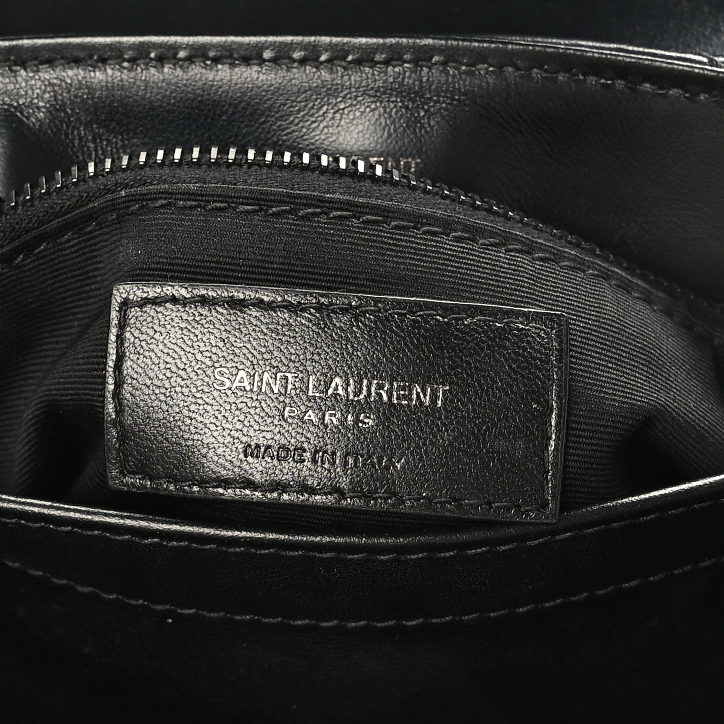 Calfskin Y Quilted Monogram Monochrome Toy Loulou Crossbody Bag Black