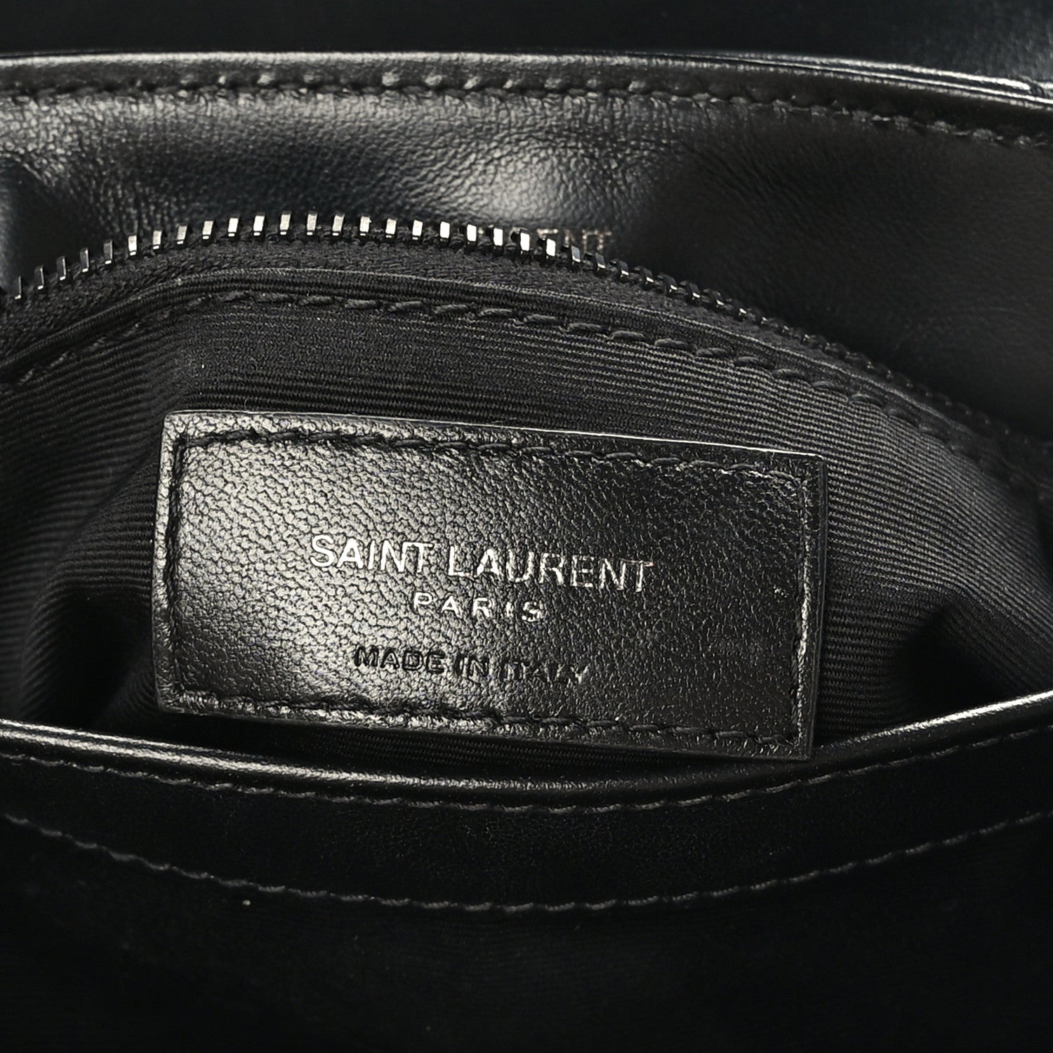 Saint Laurent Calfskin Y Quilted Monogram Monochrome Toy Loulou Crossbody Bag Black 7 of 10