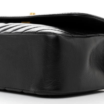 Chanel Calfskin Chevron Quilted Top Handle Flap Black 9 of 11