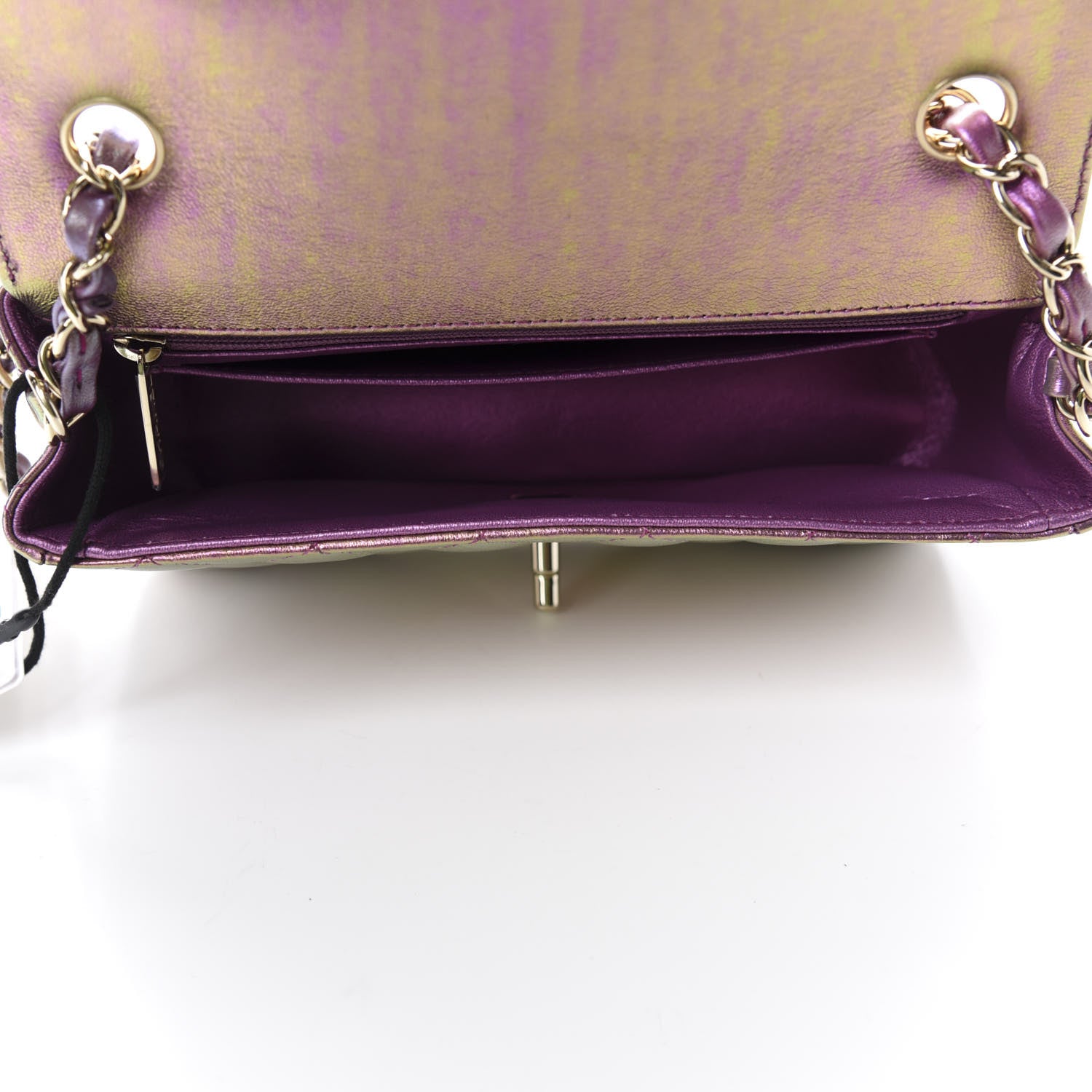 Chanel Iridescent Lambskin Quilted Mini Rectangular Flap Purple 5 of 10