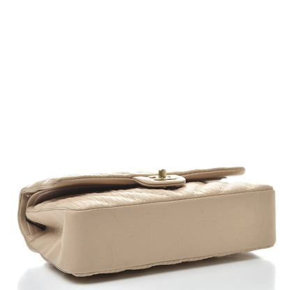 Chanel Calfskin Coco Pleats Medium Double Flap Beige 4 of 13