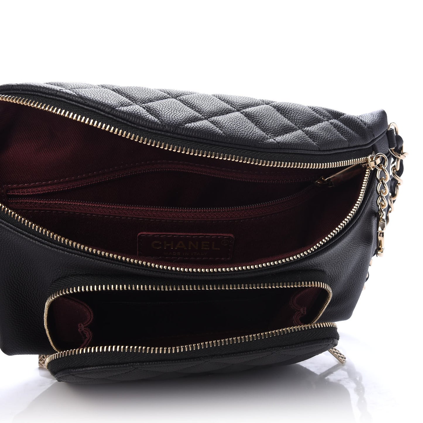 Caviar Quilted Business Affinity Waist Belt Bag Black