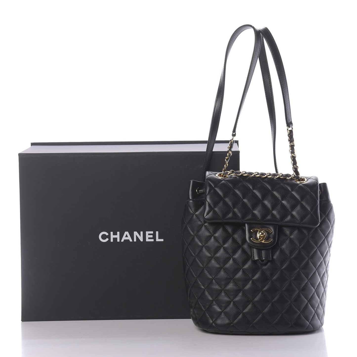 Lambskin Quilted Small Urban Spirit Backpack Black