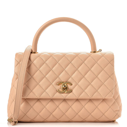 Chanel Caviar Quilted Small Coco Handle Flap Light Beige 1 of 9