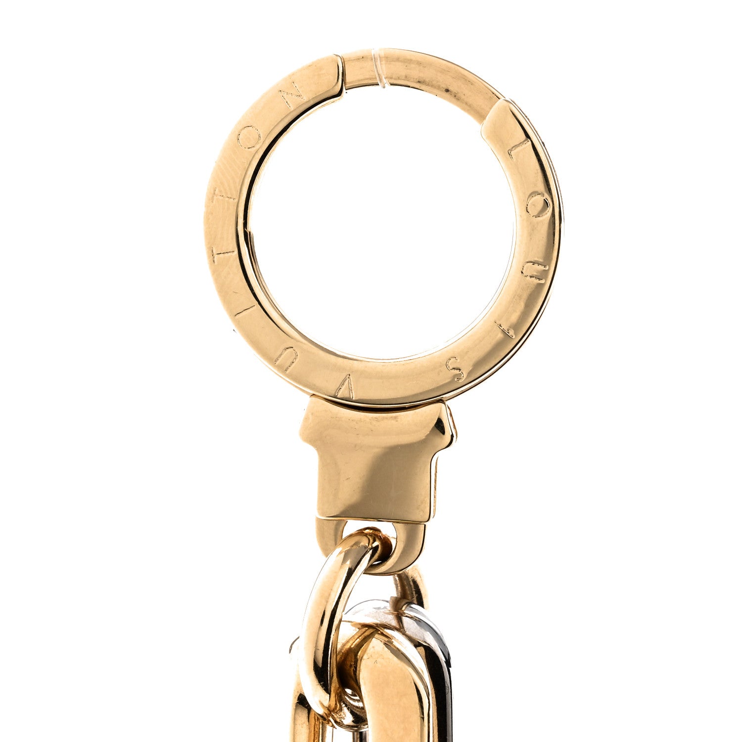 Louis Vuitton Metal LV Edge Chain Bag Charm Silver Gold 3 of 4