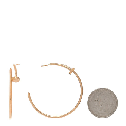 Cartier 18K Pink Gold Large Juste Un Clou Hoop Earrings 2 of 5