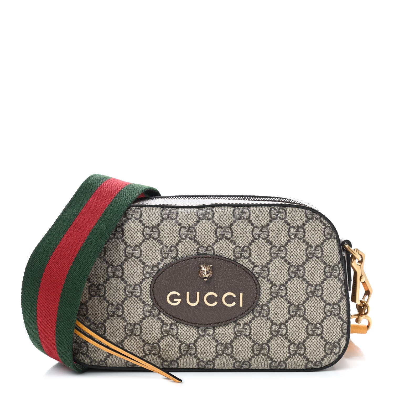 Gucci GG Supreme Monogram Web Neo Vintage Shoulder Bag Beige New Acero Crop 1 of 9