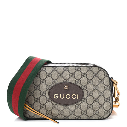 Gucci GG Supreme Monogram Web Neo Vintage Shoulder Bag Beige New Acero Crop 1 of 9