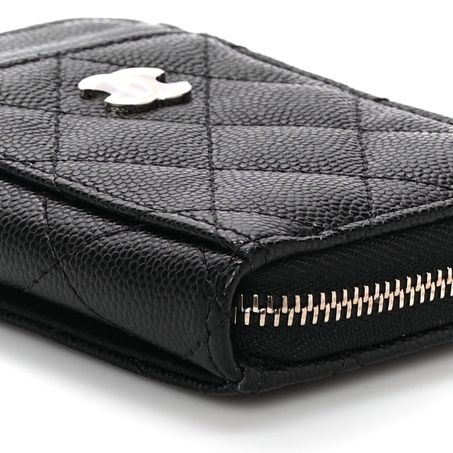 Chanel Caviar Quilted Zip Card Holder Black 9 of 11
