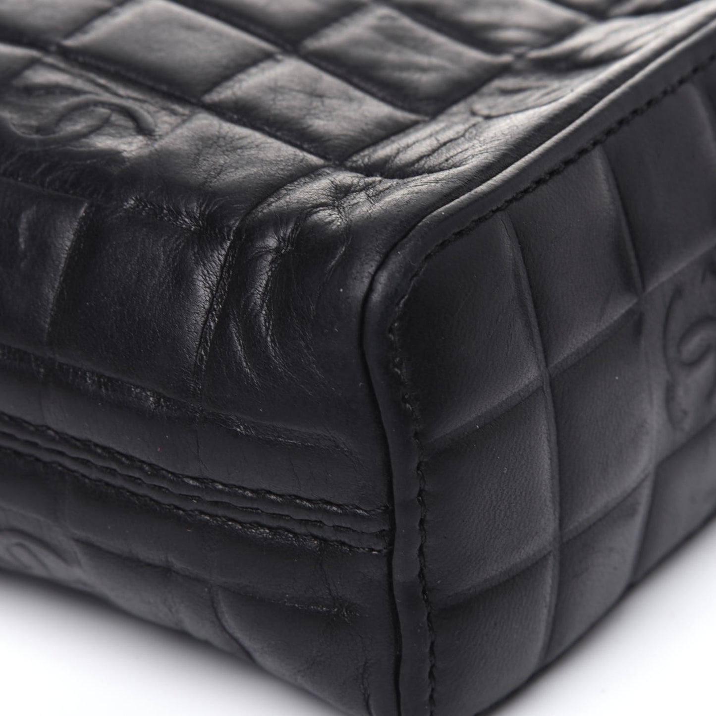 Lambskin CC Chocolate Bar Shoulder Bag Black