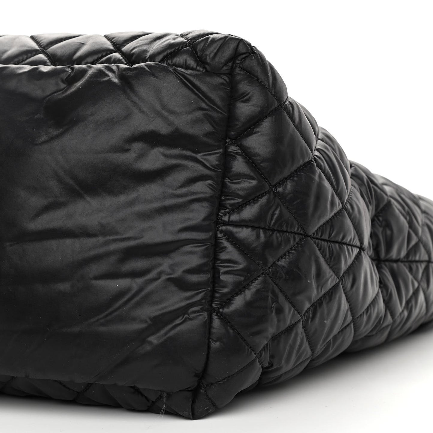 Nylon Quilted Large Coco Cocoon Tote Black