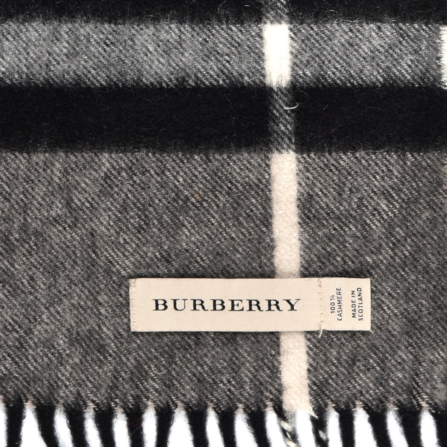 Cashmere Giant Check Fringe Scarf Brown Multicolor