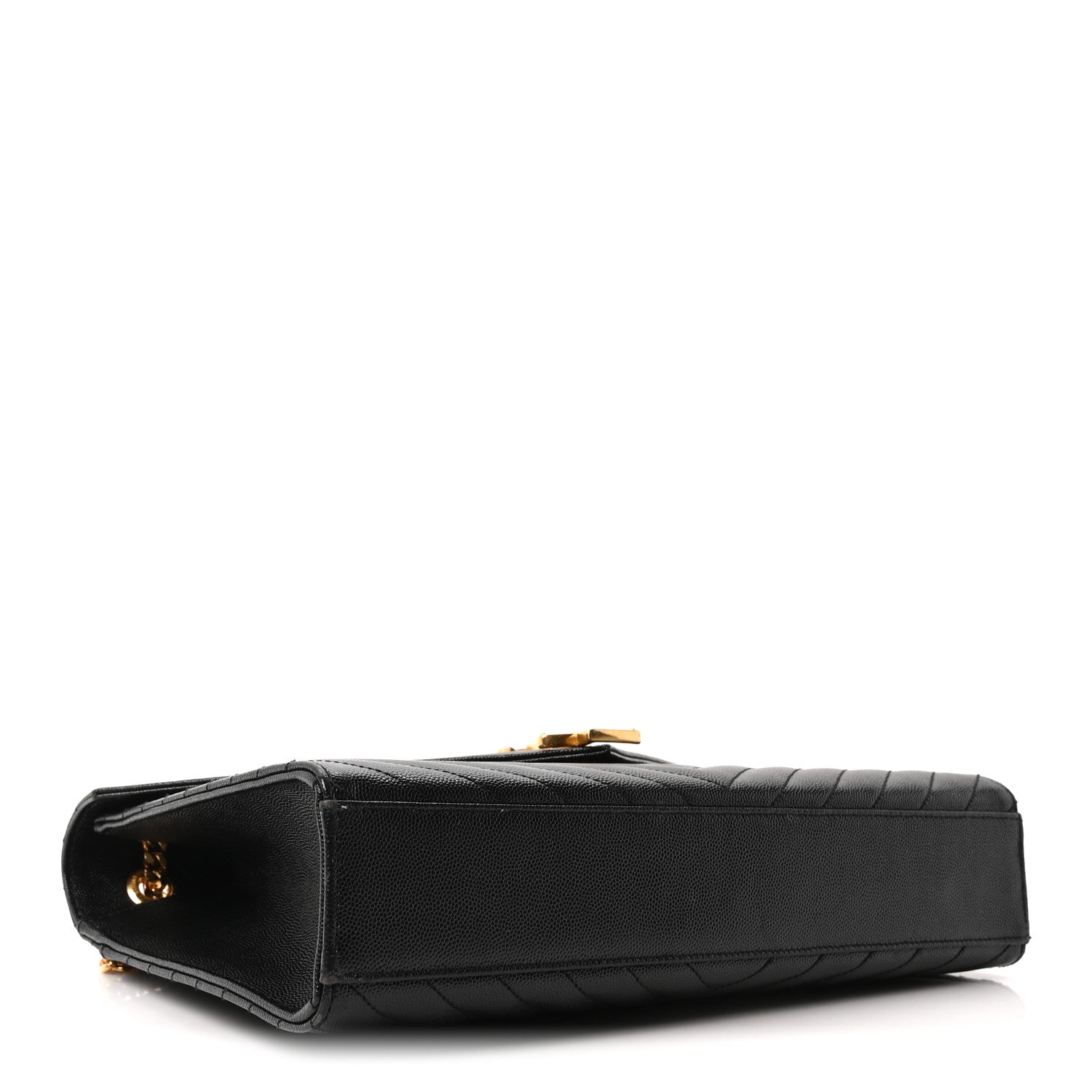 Saint Laurent Grain De Poudre Matelasse Chevron Large Monogram Satchel Black 4 of 10