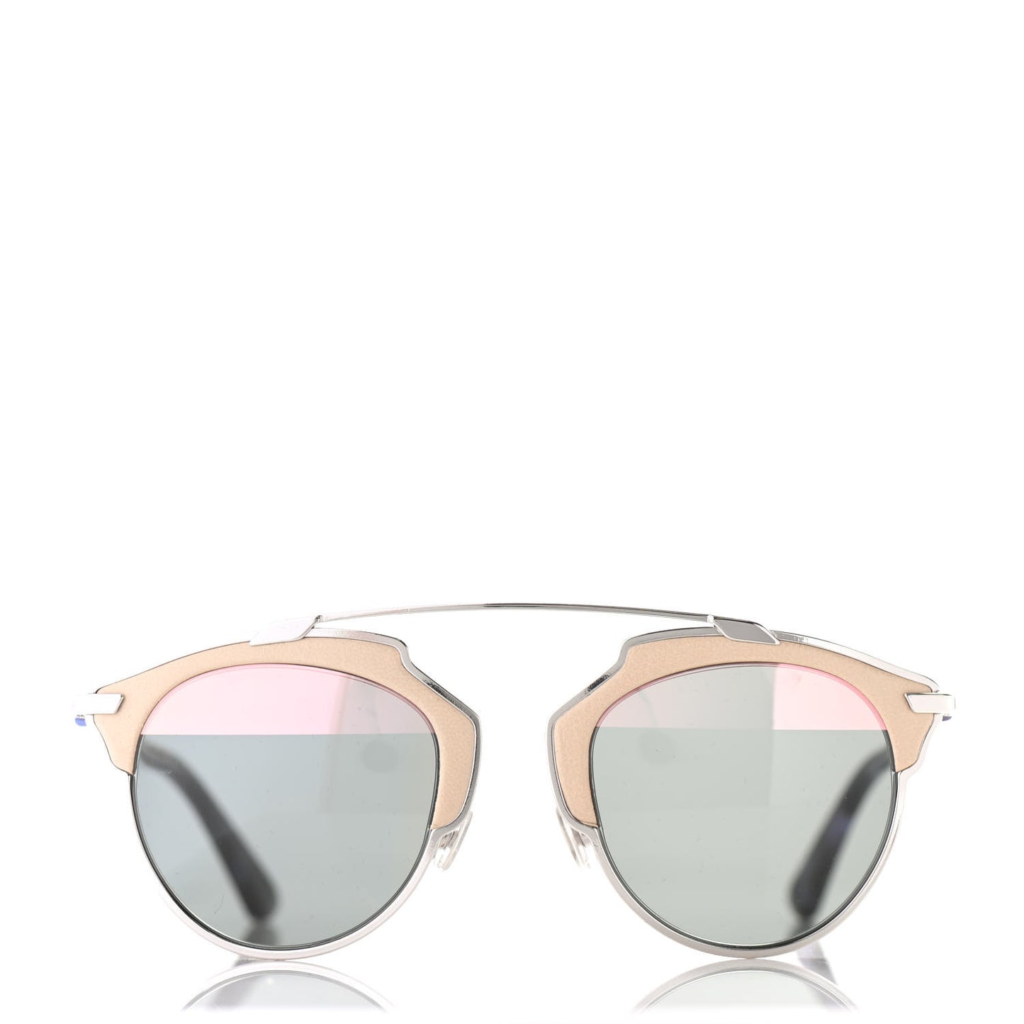 Metal Lambskin So Real Sunglasses Beige