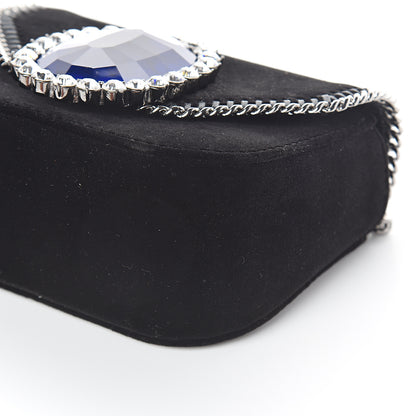 Stella McCartney Velvet Crystal Princess Diana Falabella Box Shoulder Bag Black 8 of 8