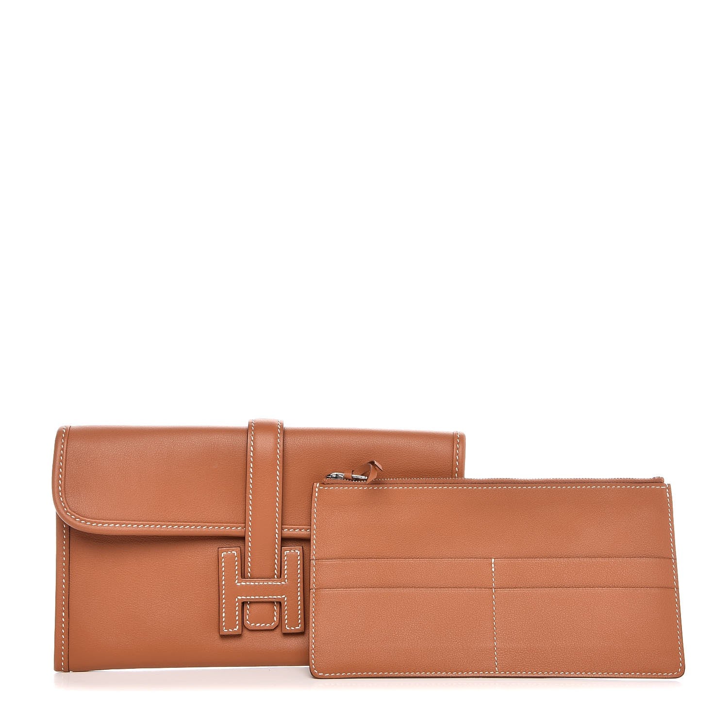 Hermes Swift Jige Duo Clutch Toffee 1 of 8