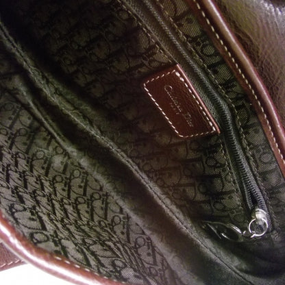 Christian Dior Calfskin Floral Embroidered Saddle Bag Brown 6 of 10