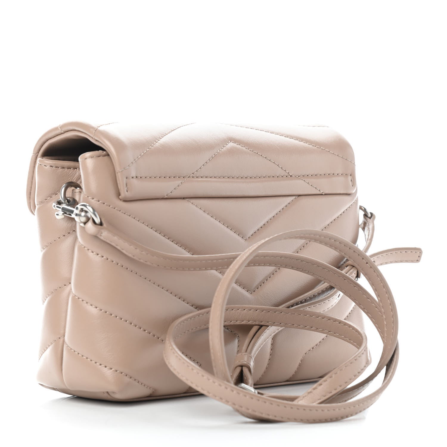 Saint Laurent Calfskin Y Quilted Monogram Toy Loulou Crossbody Bag Gold Sand 2 of 4
