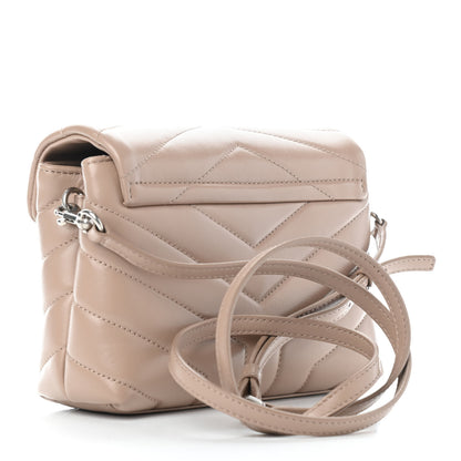 Saint Laurent Calfskin Y Quilted Monogram Toy Loulou Crossbody Bag Gold Sand 2 of 4