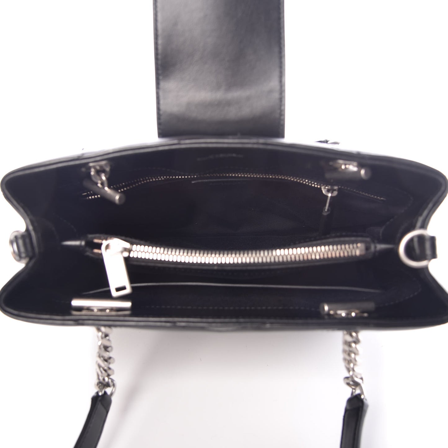 Calfskin Y Quilted Monogram Small Loulou Shopper Black