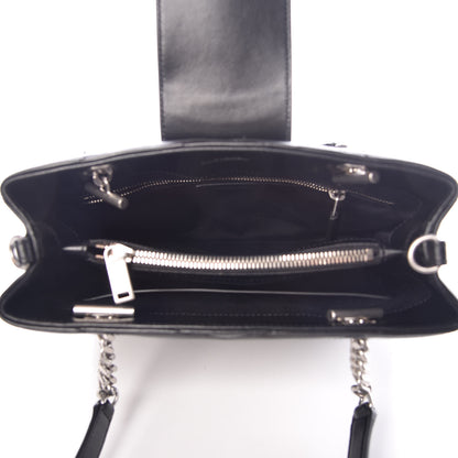 Saint Laurent Calfskin Y Quilted Monogram Small Loulou Shopper Black 5 of 11