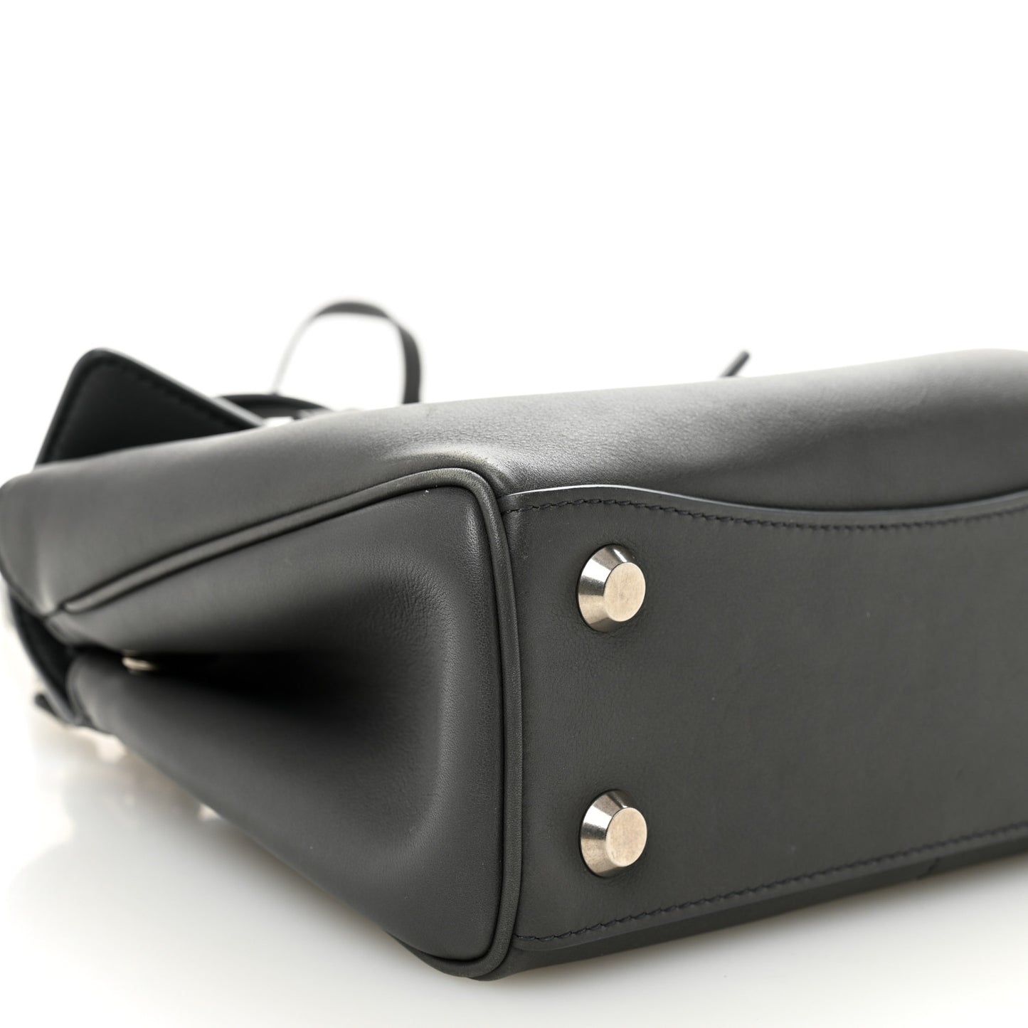 Natural Smooth Calfskin Mini Rodeo Top Handle Handbag Grey
