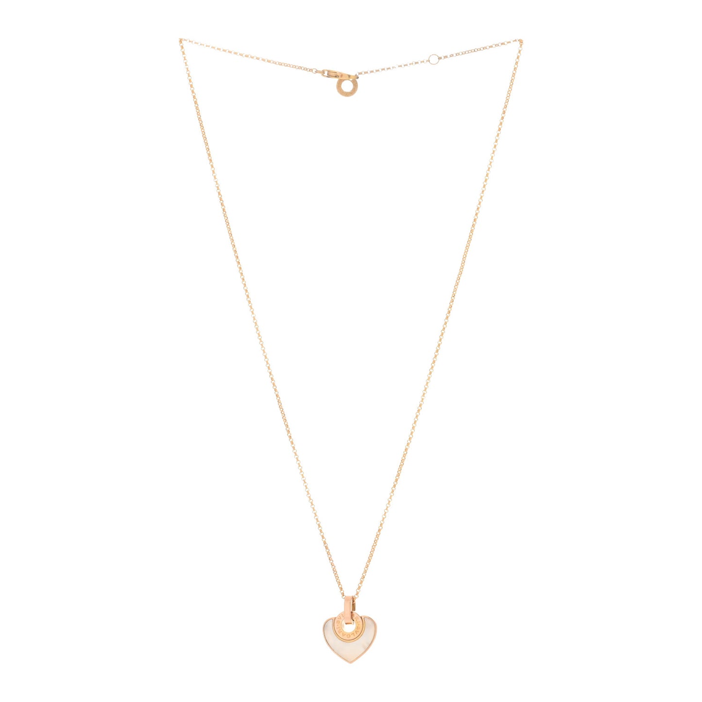 18K Rose Gold Mother of Pearl BVLGARI BVLGARI Cuore Pendant Necklace