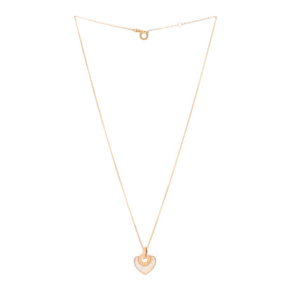 Bulgari 18K Rose Gold Mother of Pearl BVLGARI BVLGARI Cuore Pendant Necklace 2 of 3