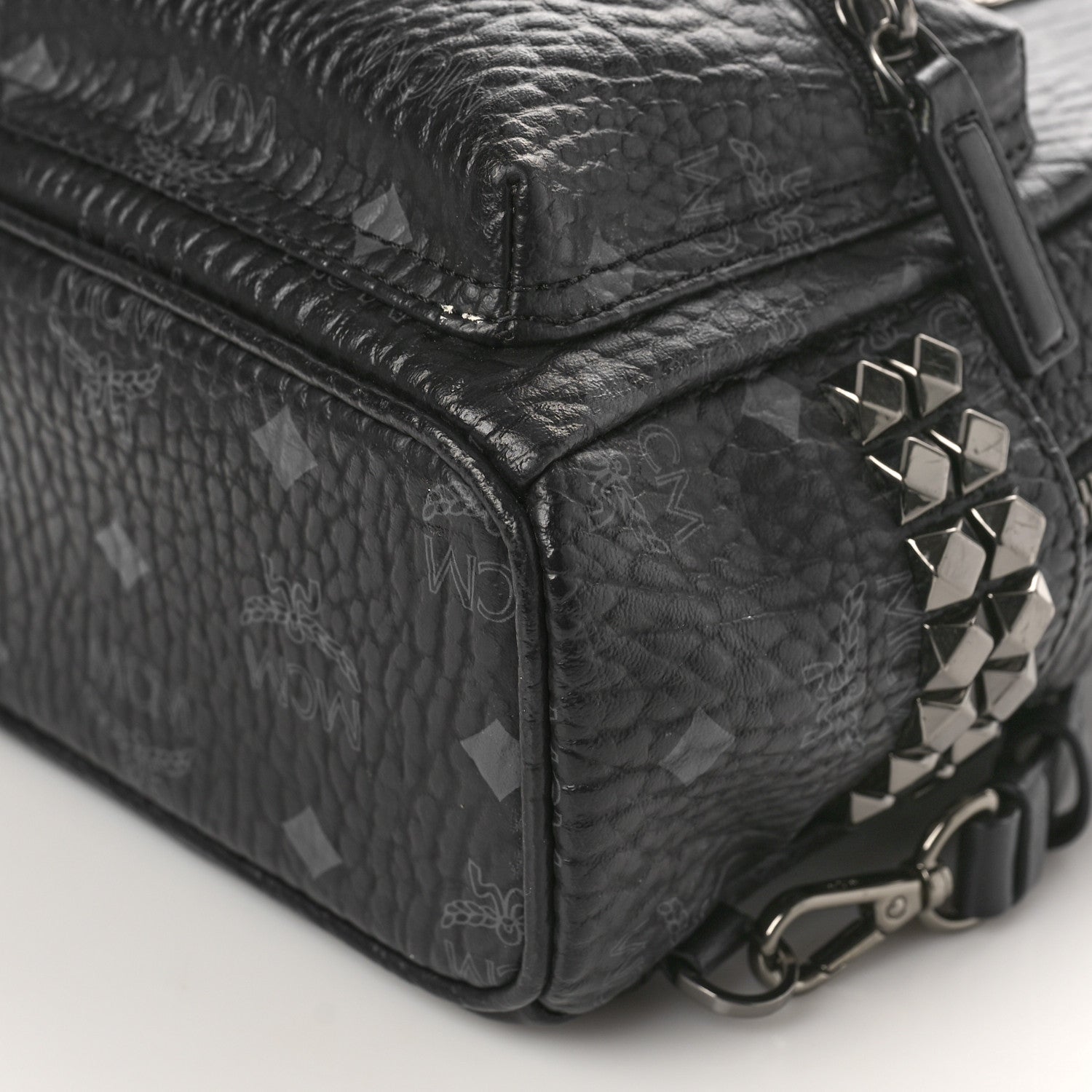 MCM Visetos Side Stud X-Mini Stark Bebe Boo Backpack Black 8 of 8