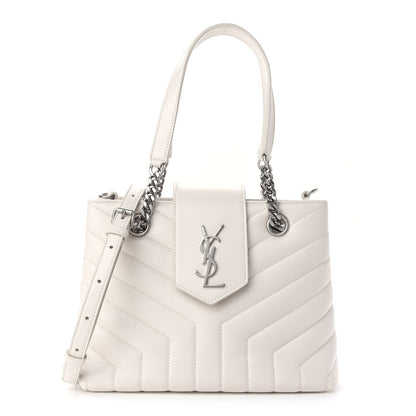 Saint Laurent Calfskin Y Quilted Monogram Small Loulou Shopper Cream Souffle 1 of 8