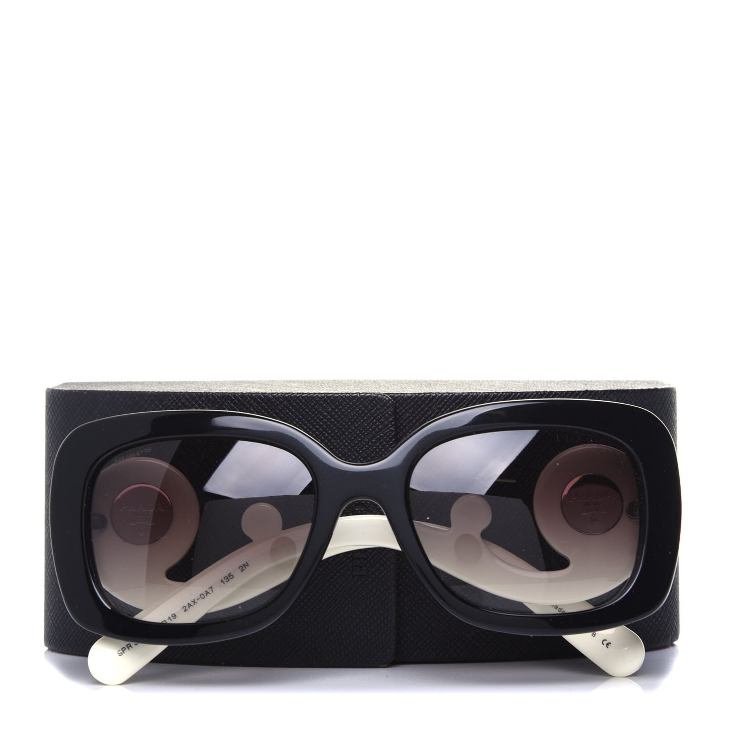 Crystal Ornate Square Baroque Sunglasses White Black