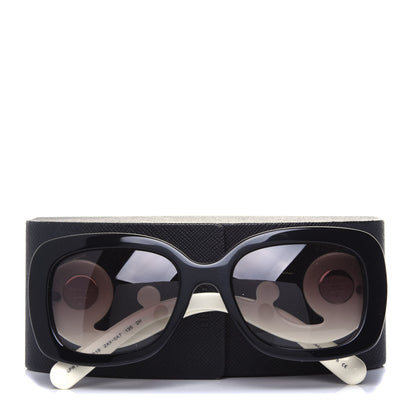 Prada Crystal Ornate Square Baroque Sunglasses White Black 7 of 7