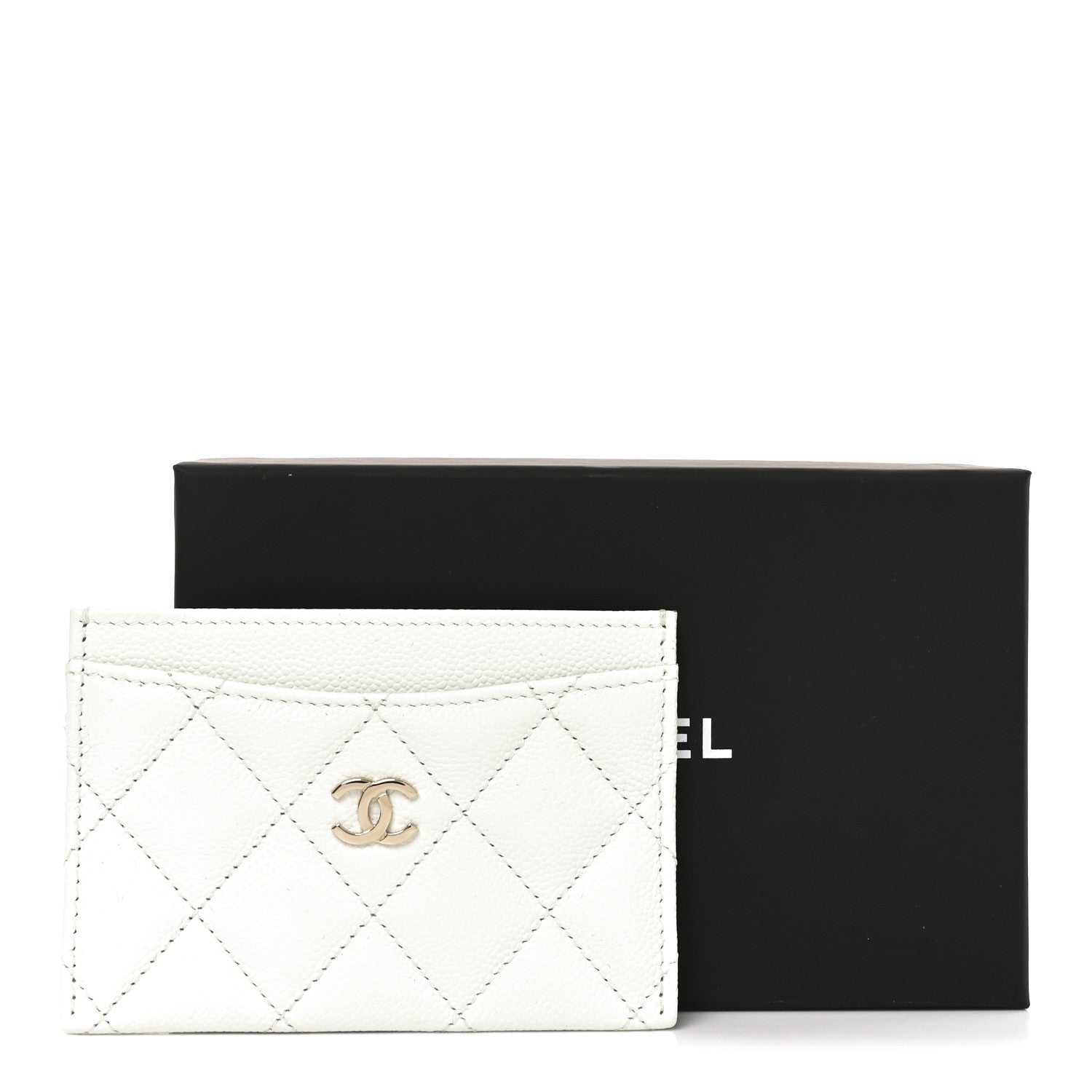 Chanel Caviar Quilted Card Holder Light Blue 9 of 9