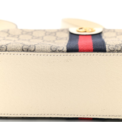 Gucci GG Supreme Monogram Textured Calfskin Web Small Ophidia Camera Bag Beige Ebony Mystic White 11 of 11