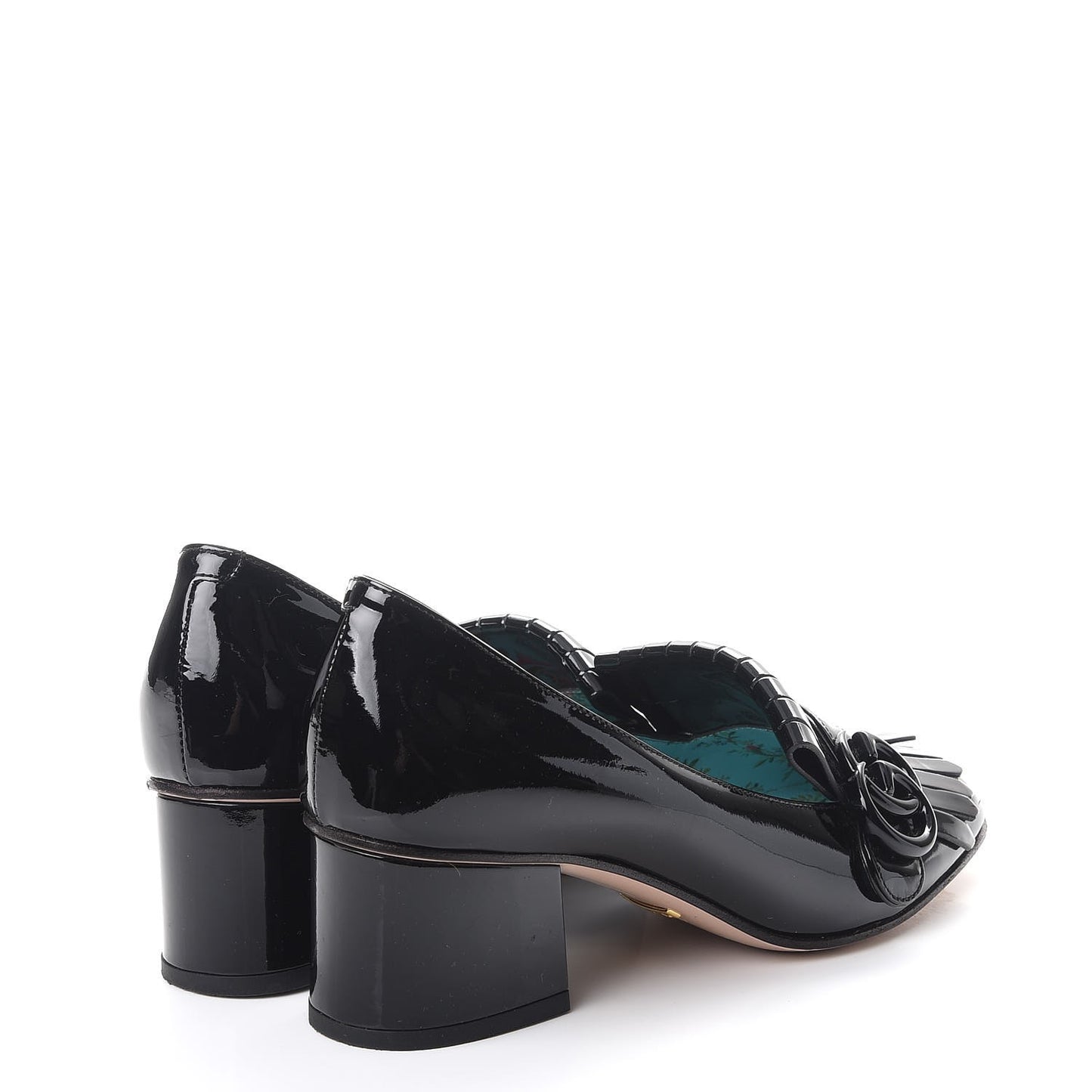 Vernice GG Marmont Fringe Loafer Pumps 36.5 Black