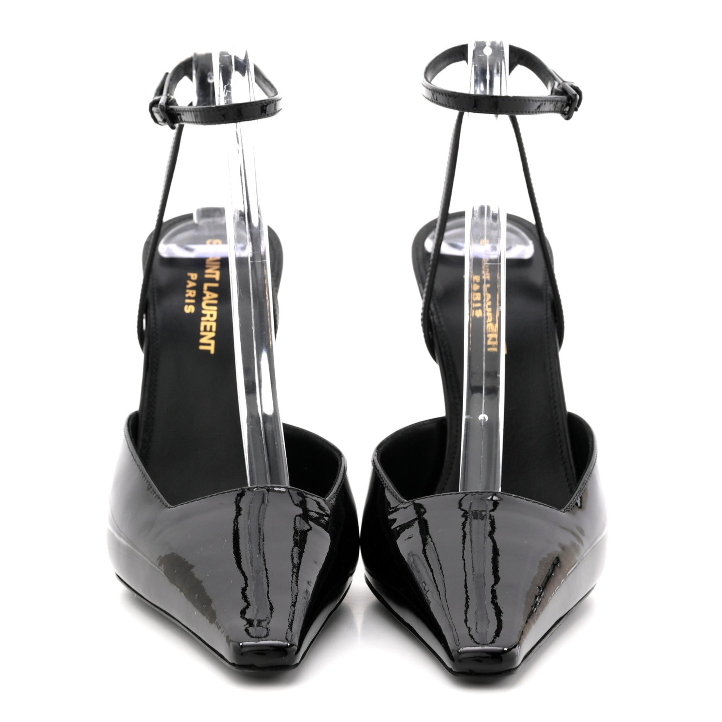 Patent Calfskin Crystal Anouk Pumps 37.5 Black