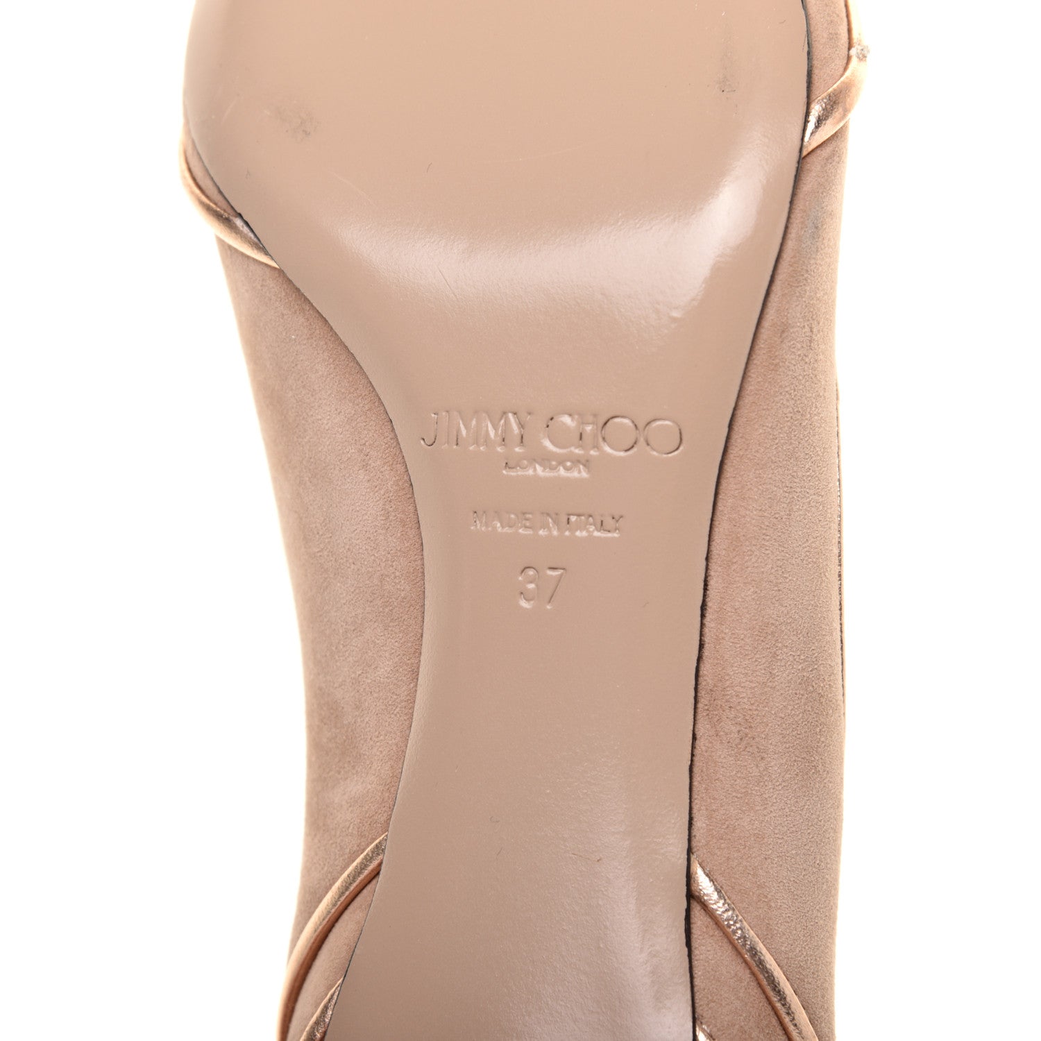 Jimmy Choo Suede Metallic Pumps 37 Nude 6 of 7