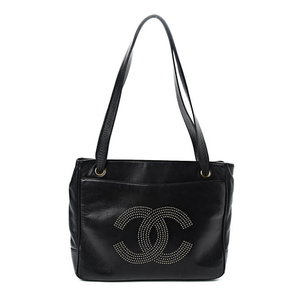 Chanel Lambskin Studded CC Tote Black 1 of 14