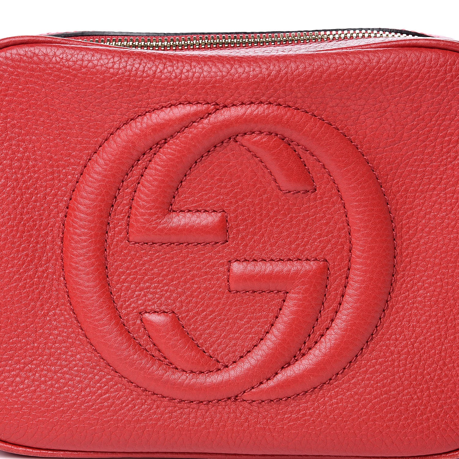 Gucci Pebbled Calfskin Small Soho Disco Bag Tabasco Red 12 of 13