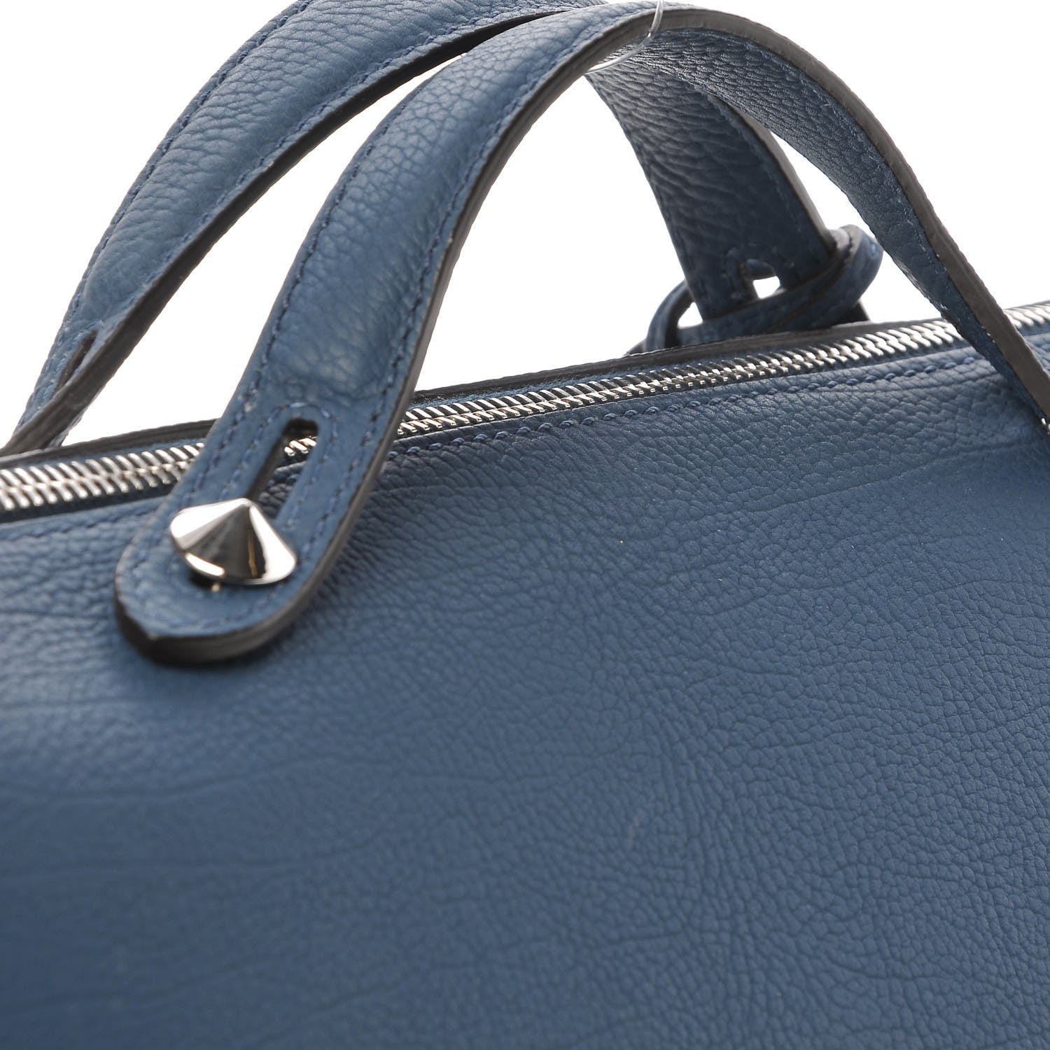 Fendi Vitello Camargue Large By The Way Boston Bag Blue 9 of 13
