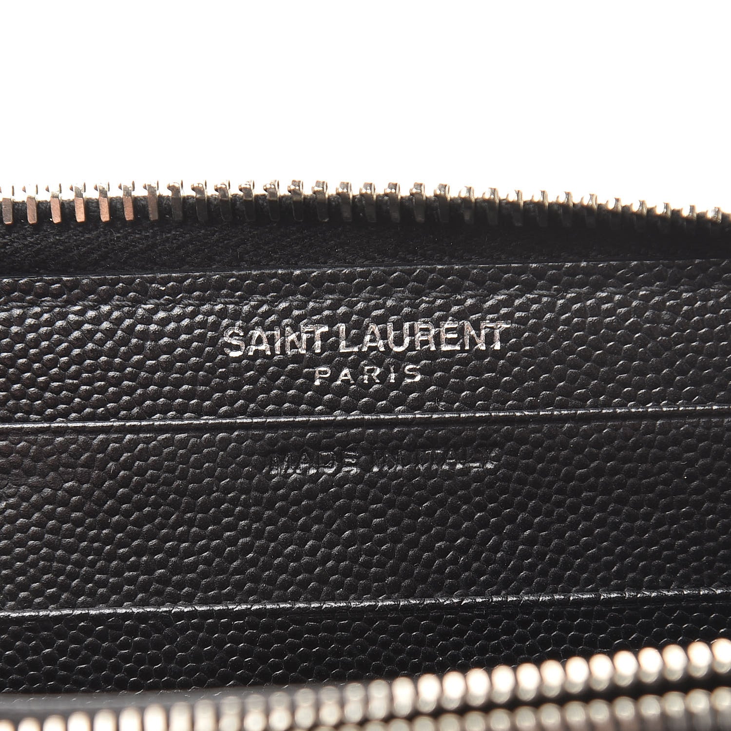 Saint Laurent Grain De Poudre Matelasse Chevron Monogram Zip Around Wallet Earth 6 of 8
